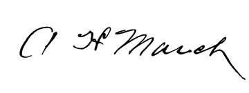 Signature of Alfred “A.H.” March, mayor of Marysville from 1936 to 1937
