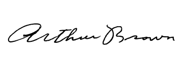 Signature of Arthur Brown, mayor of Marysville from 1937 to 1944