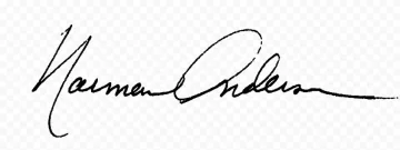 Signature of Norman Anderson, mayor of Marysville from 1984 to 1988