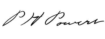 Signature of Patrick “P.H.” Powers, mayor of Marysville from 1934 to 1936